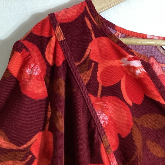 Sonoma Corduroy Puff Sleeve Peasant Top 2X Boho Prairie Western Cottagecore - Picture 9 of 16